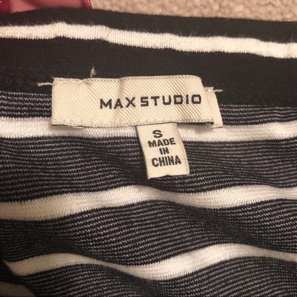Max Studio Black White Striped Pencil Skirt - S - Picture 2 of 3